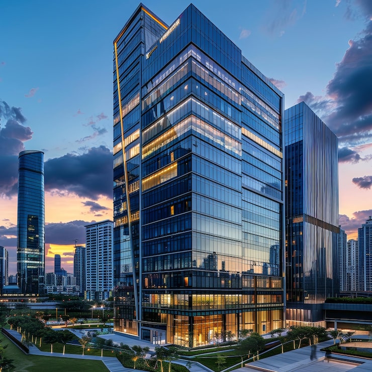 large-building-with-lot-windows-sunset-background_1308175-8950